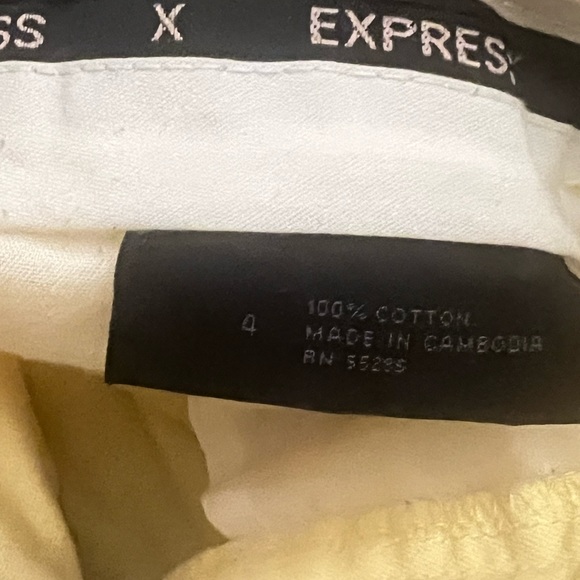 Express Editor Size 4 Yellow Capris - Picture 3 of 4